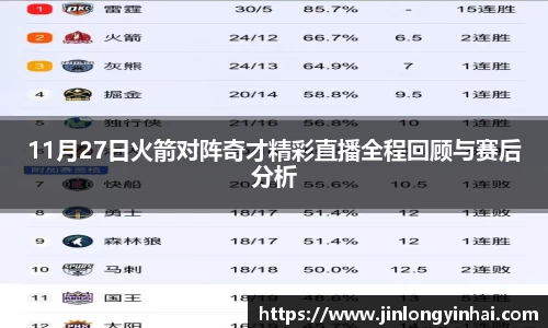 11月27日火箭对阵奇才精彩直播全程回顾与赛后分析